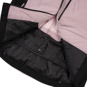 Icepeak Labette Junior Jacket 2026 ski jacket -- Light Pink 623 colorway front view on model with hood and cuffs