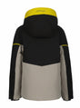 Icepeak Ladd Junior Jacket 2026 ski jacket -- Basic Black 990 colorway front view on model with hood and cuffs
