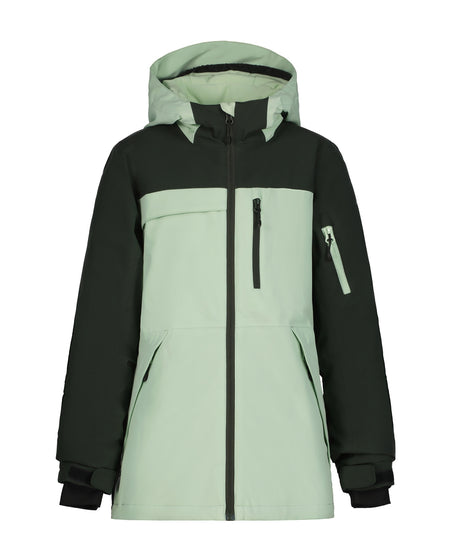 Icepeak Leoti Junior Jacket ski jacket -- front view on model showing insulated shell and hood at Willis Ski and Board