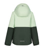 Icepeak Lindley Junior Jacket ski jacket -- Mint Green 500 colorway front view on model with hood and cuffs