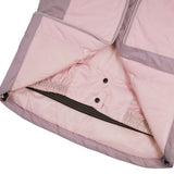 Icepeak Lindley Junior Jacket 2026 ski jacket -- Light Pink 610 colorway front view on model with hood and cuffs