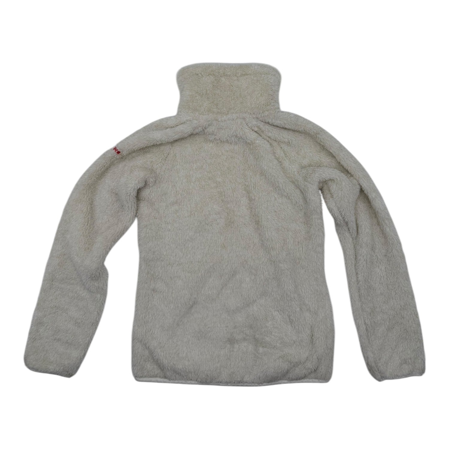 Icepeak Loma Junior Fleece mid layer -- Cream 014 colorway front view on model