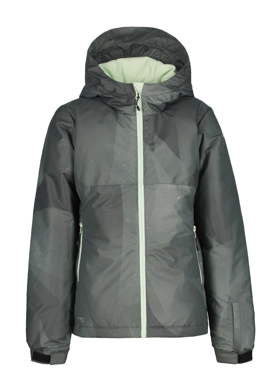 Icepeak Luling Junior Jacket ski jacket -- front view on model showing insulated shell and hood at Willis Ski and Board