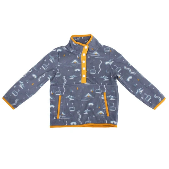 Jack And Sage Lifty Fleece Quarter Zip mid layer -- front view on model showing mid layer insulation