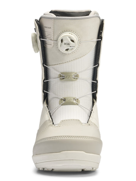 K2 Contour Snowboard Boots 2026 snowboard boot -- Light Gray 8 colorway liner detail showing heat-moldable footbed
