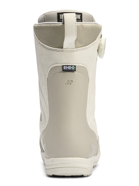 K2 Contour Snowboard Boots 2026 snowboard boot -- Light Gray 9 colorway outside profile showing lacing closure