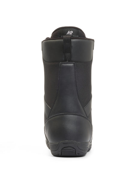 K2 Market Snowboard Boots snowboard boot -- Black colorway outside profile showing lacing closure