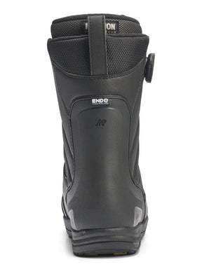 K2 Maysis Snowboard Boots 2026 snowboard boot -- Black colorway outside profile showing lacing closure