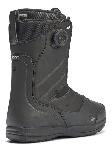 K2 Maysis Snowboard Boots 2026 snowboard boot -- Black colorway outside profile showing lacing closure