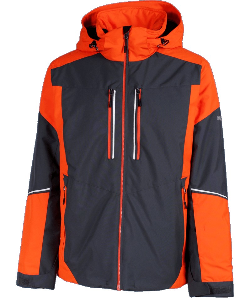 Karbon Resistance Mens Jacket 2026 ski jacket -- front view on model showing insulated shell and hood at Willis Ski and