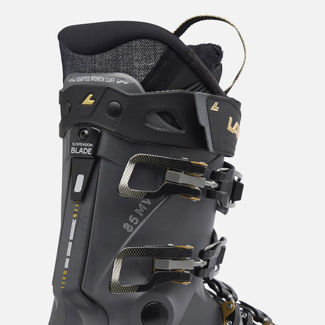 Lange Shadow 85 W Mv Gw Ski Boots 2026 alpine ski boot -- Black Pearl colorway outside profile view