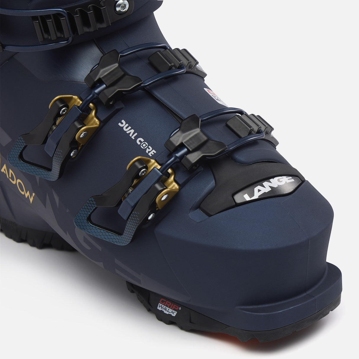 Lange Shadow 95 W Mv Gw Ski Boots 2026 alpine ski boot -- Titanium Blue colorway outside profile view