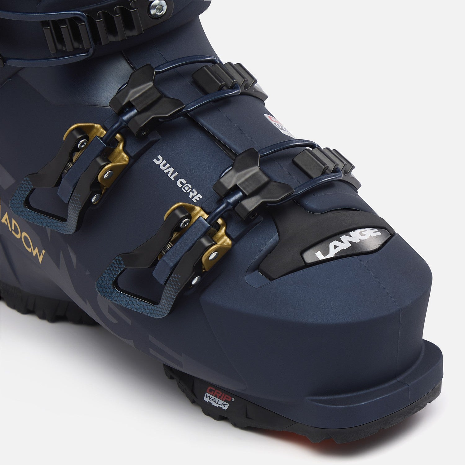 Lange Shadow 95 W Mv Gw Ski Boots 2026 alpine ski boot -- Titanium Blue colorway outside profile view
