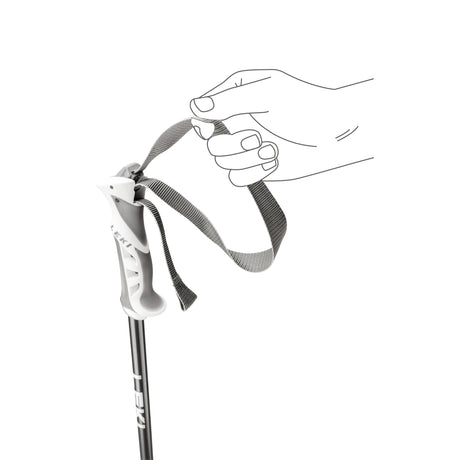 Leki Bliss Ski Poles ski pole -- Anthracite colorway grip and strap detail