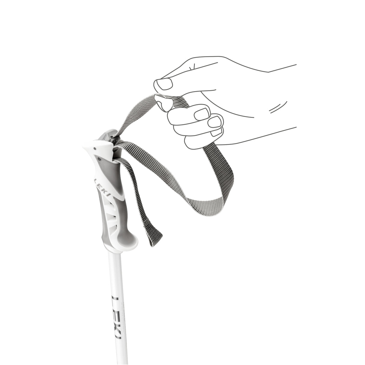 Leki Bliss Ski Poles ski pole -- White colorway full length view