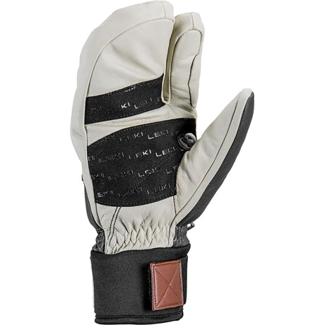 Leki Patrol 3D glove -- back of hand view in graphite and white size 11 with waterproof shell and insulated lining