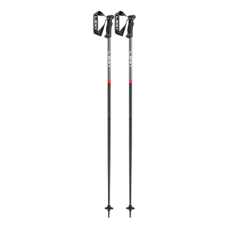 Leki Qntm Ski Poles ski pole -- Red colorway full length view