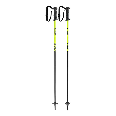 Leki Rider Jr Ski Poles ski pole -- Black Yellow colorway full length view