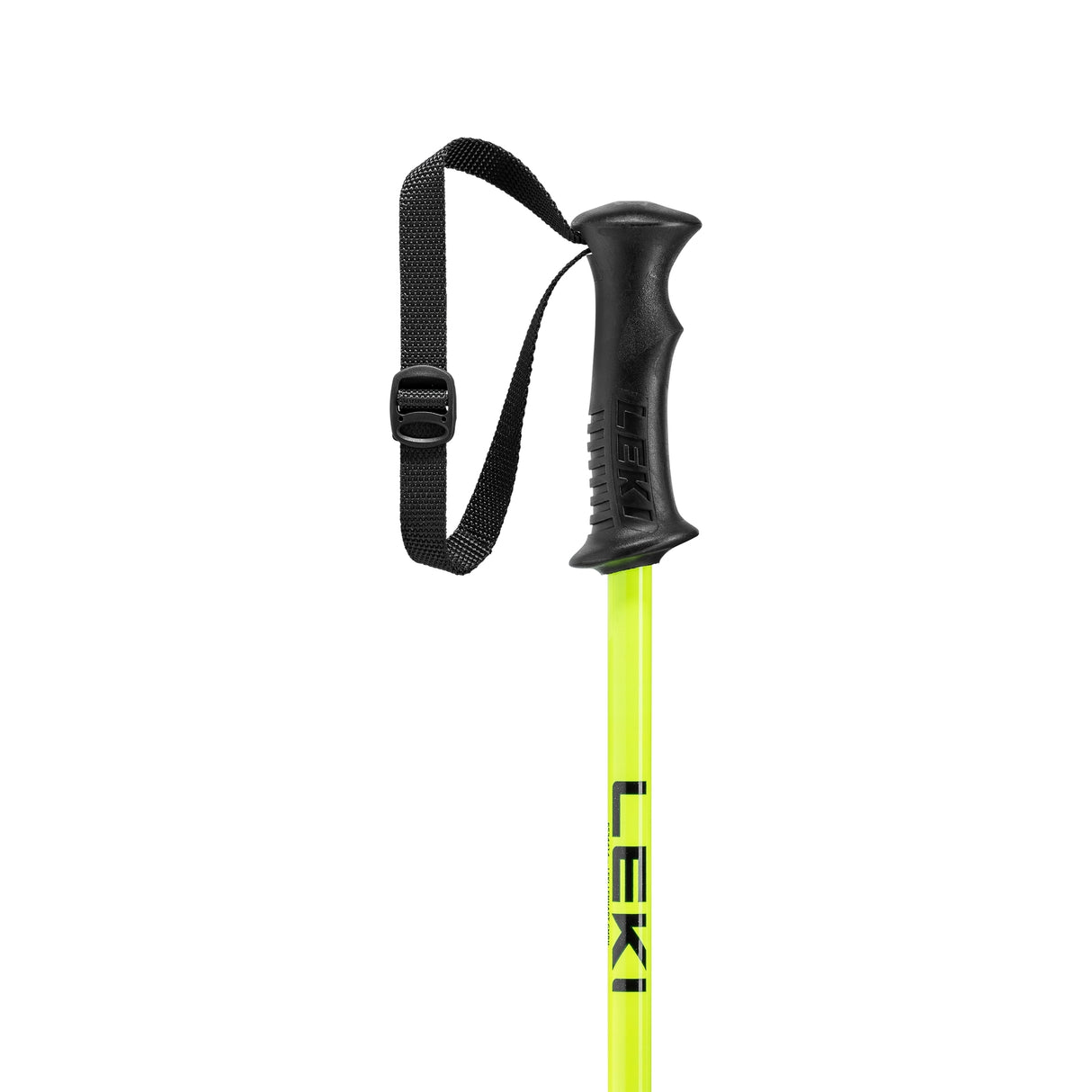 Leki Rider Jr Ski Poles ski pole -- Black Yellow colorway full length view