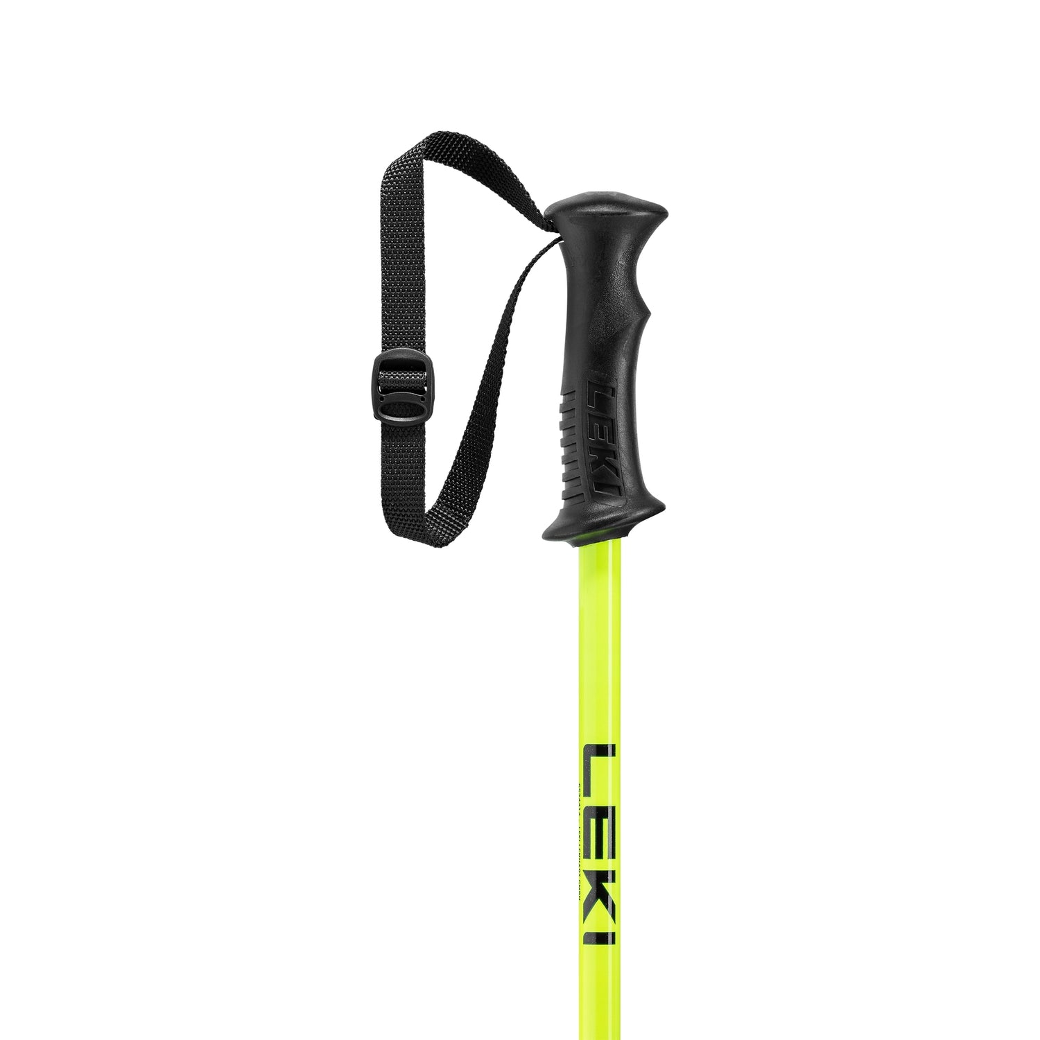 Leki Rider Jr Ski Poles ski pole -- Black Yellow colorway full length view