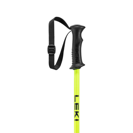 Leki Rider Jr Ski Poles ski pole -- Black Yellow colorway full length view