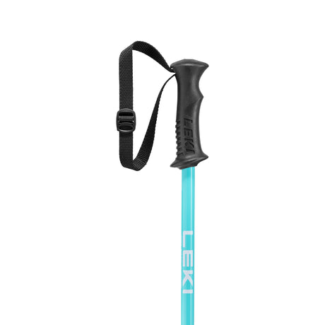 Leki Rider Jr Ski Poles ski pole -- Navy Turqois colorway full length view