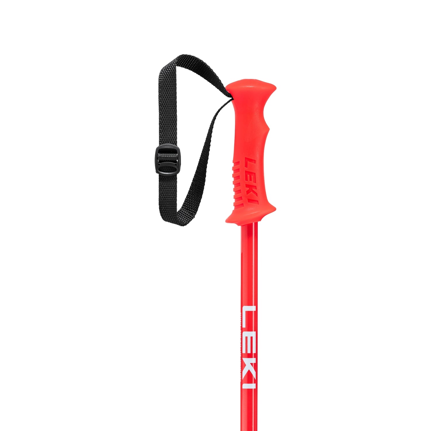 Leki Rider Jr Ski Poles ski pole -- Petrol Red colorway full length view