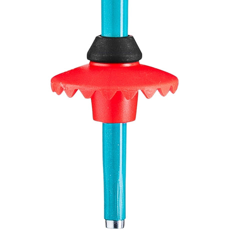 Leki Rider Jr Ski Poles ski pole -- Petrol Red colorway full length view