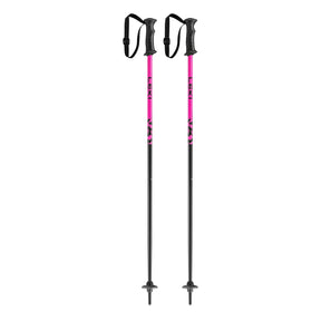 Leki Rider Jr Ski Poles ski pole -- Black Pink colorway full length view