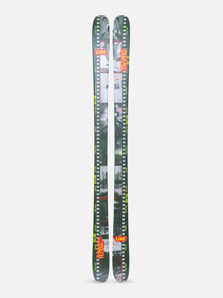 Line Tom Wallisch Pro 2026 all-mountain ski -- top sheet graphic with signature graphic