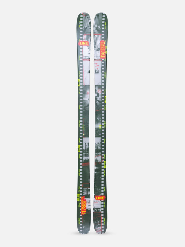 Line Tom Wallisch Pro 2026 all-mountain ski -- top sheet graphic with signature graphic