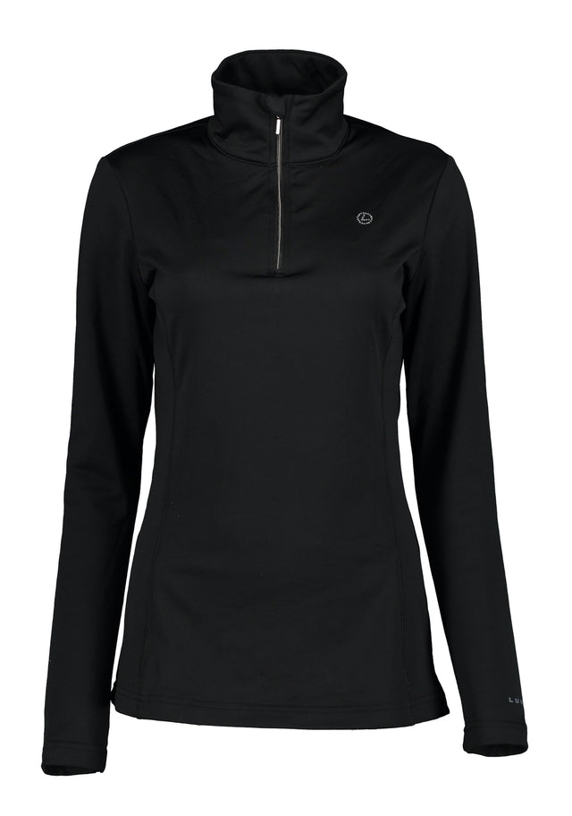 Luhta Hailuoto Womens Fleece mid layer -- front view on model showing mid layer insulation