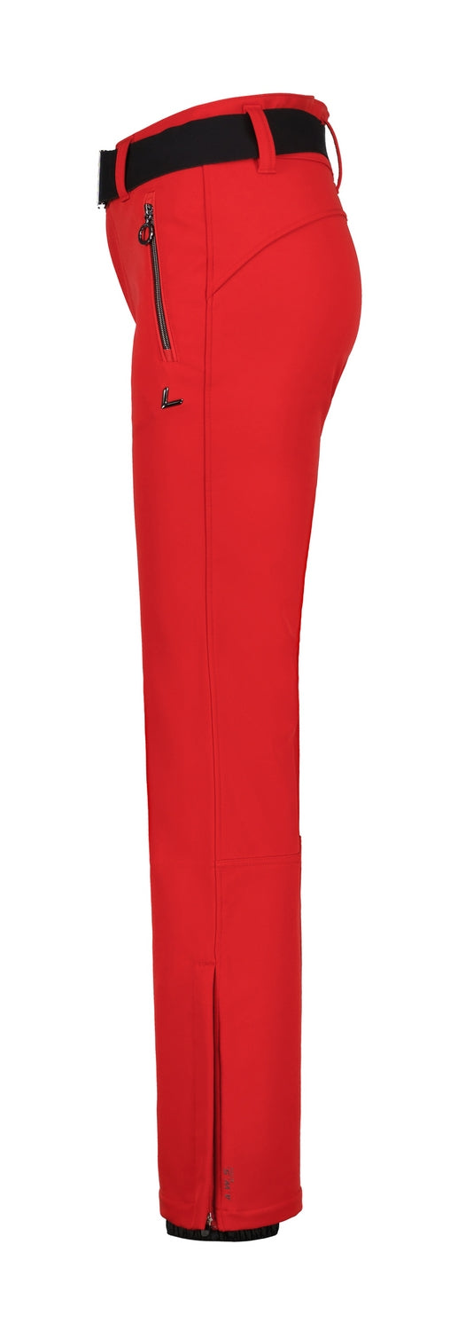 Luhta Joentaus Womens Pant ski pant -- Red 662 colorway waistband and suspender detail