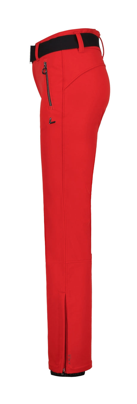 Luhta Joentaus Womens Pant ski pant -- Red 662 colorway waistband and suspender detail