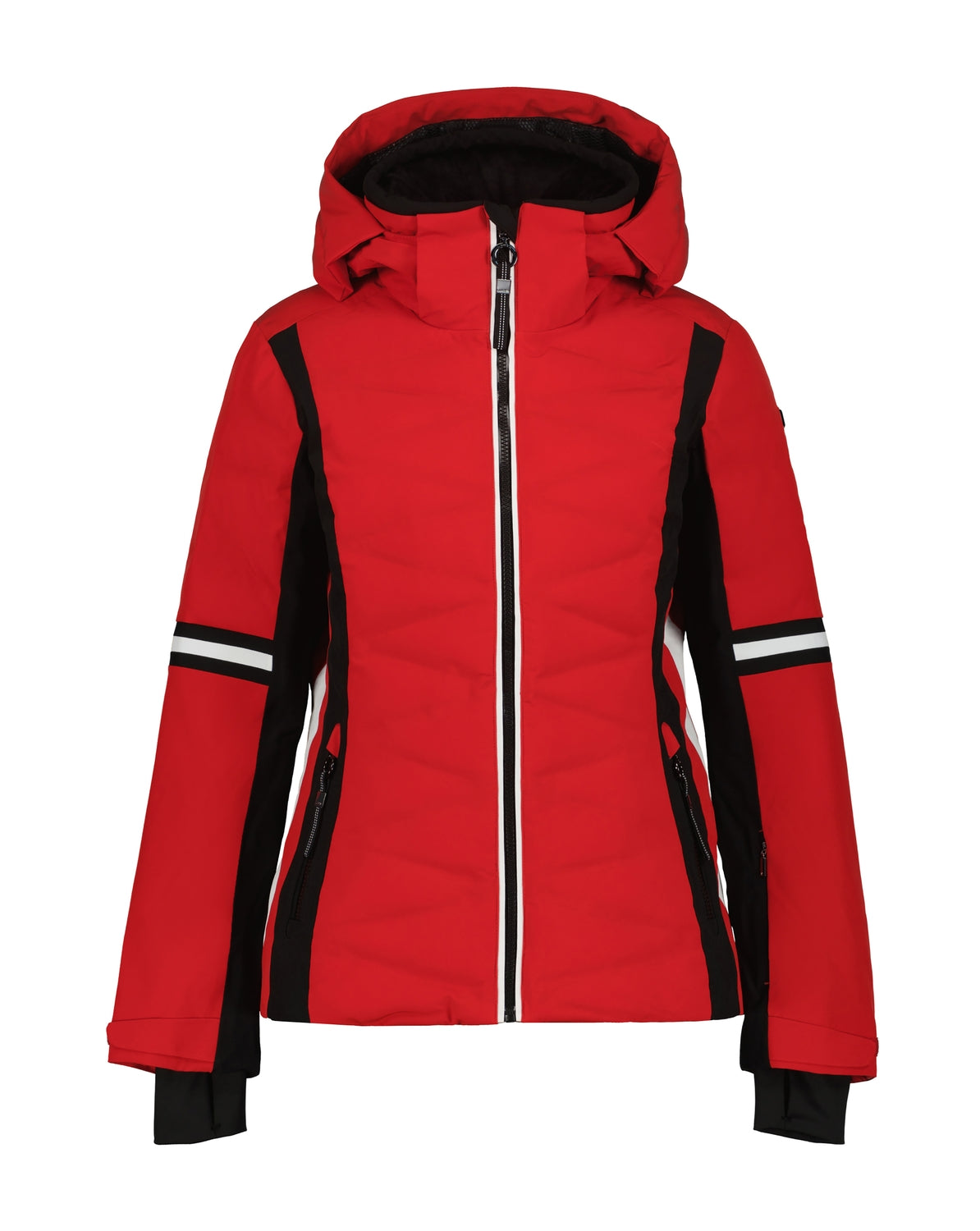 Luhta Kaaersuvanto Womens Jacket ski jacket -- front view on model showing insulated shell and hood at Willis Ski and Board
