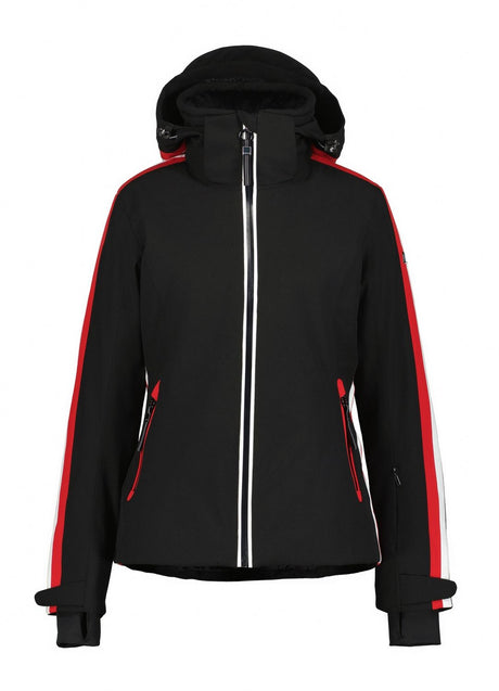 Luhta Lietorova Womens Jacket ski jacket -- front view on model showing insulated shell and hood at Willis Ski and Board
