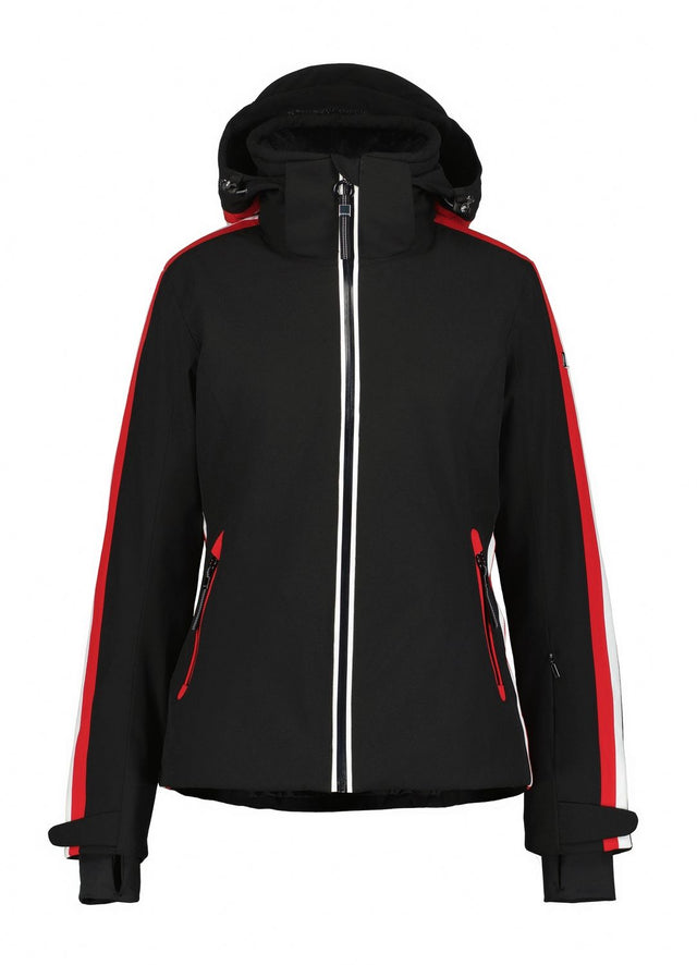 Luhta Lietorova Womens Jacket ski jacket -- front view on model showing insulated shell and hood at Willis Ski and Board