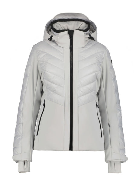 Luhta Mallatunturit Womens Jacket 2026 ski jacket -- front view on model showing insulated shell and hood at Willis Ski and