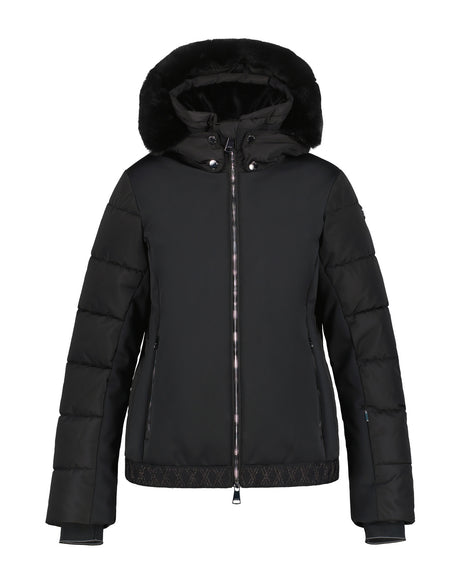 Luhta Salmivaara Womens Jacket 2026 ski jacket -- front view on model showing insulated shell and hood at Willis Ski and