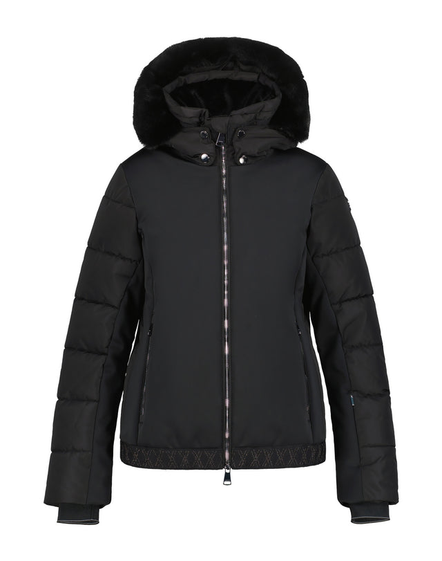 Luhta Salmivaara Womens Jacket 2026 ski jacket -- front view on model showing insulated shell and hood at Willis Ski and