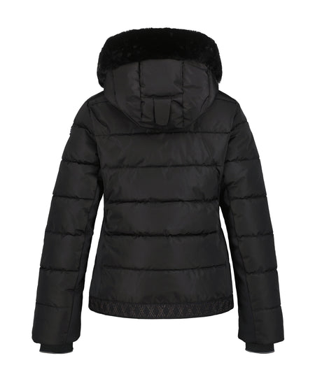 Luhta Salmivaara Womens Jacket 2026 ski jacket -- Basic Black colorway outside profile showing zippered pockets and seams