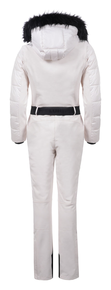 Luhta Softshell Overall Womens Suit product -- Cream 020 colorway product view