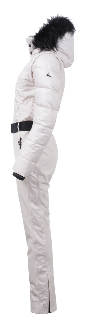 Luhta Softshell Overall Womens Suit product -- Cream 020 colorway product view