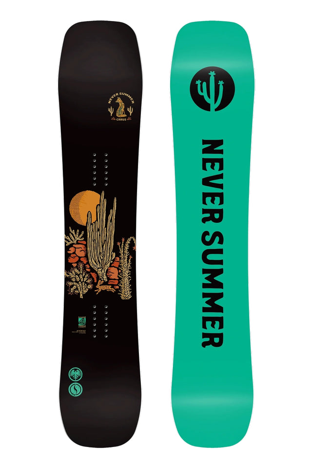 Never Summer Cirrus Snowboard 2026 all-mountain snowboard -- top sheet graphic at Willis Ski and Board Pittsburgh