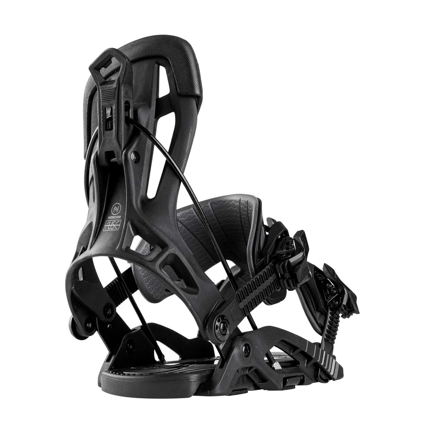 Nidecker Flow Fuse Fusion Bindings 2026 alpine binding -- Black Large colorway top view showing toe and heel piece