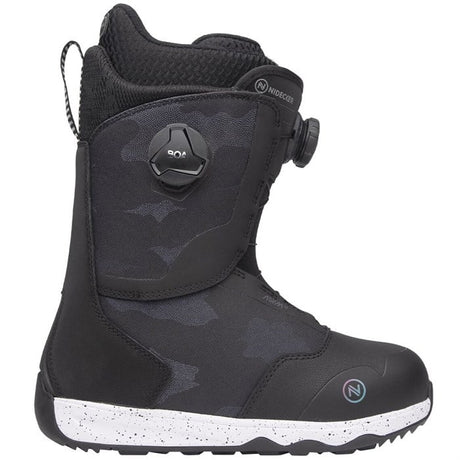 Nidecker Rift W 2024 women's snowboard boot -- outside profile view in black -- size selector