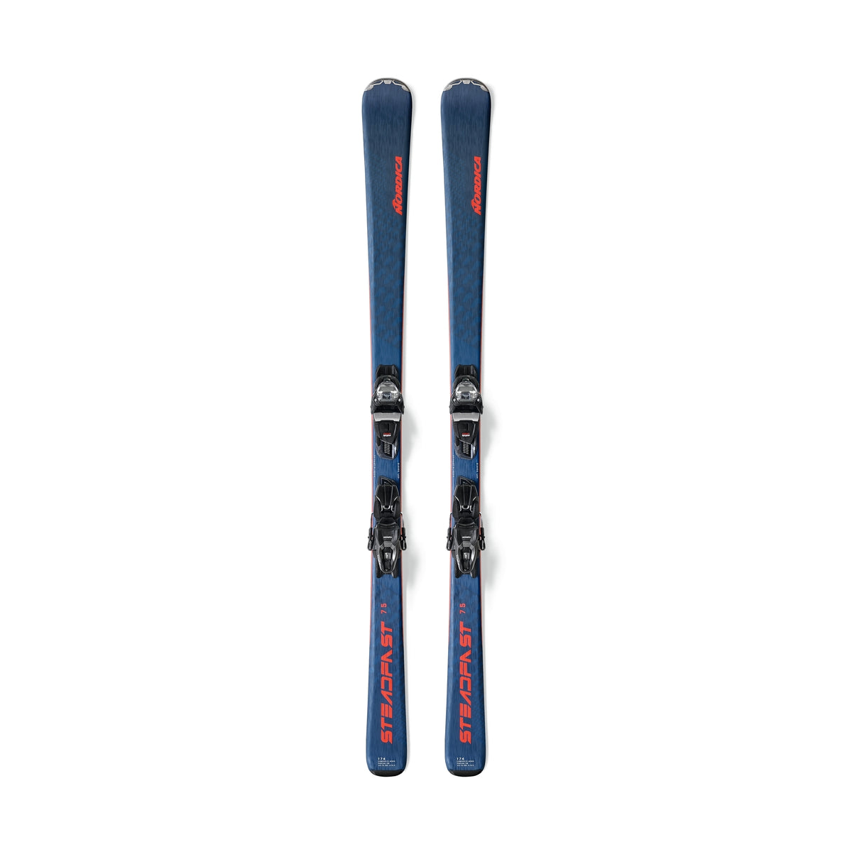 This is an image of Nordica Steadfast 75 Ca Skis with TP2 10 Bindings