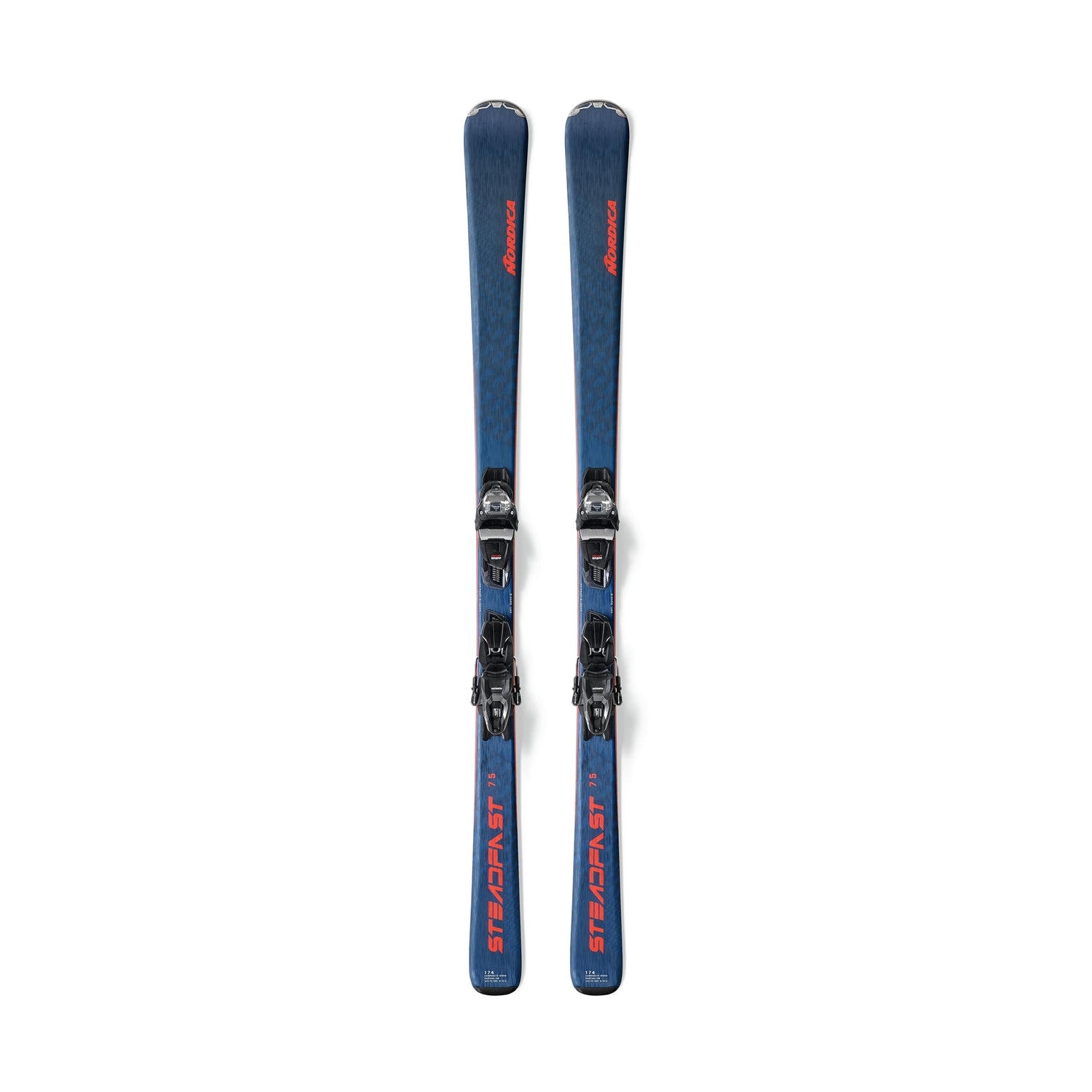 This is an image of Nordica Steadfast 75 Ca Skis with TP2 10 Bindings