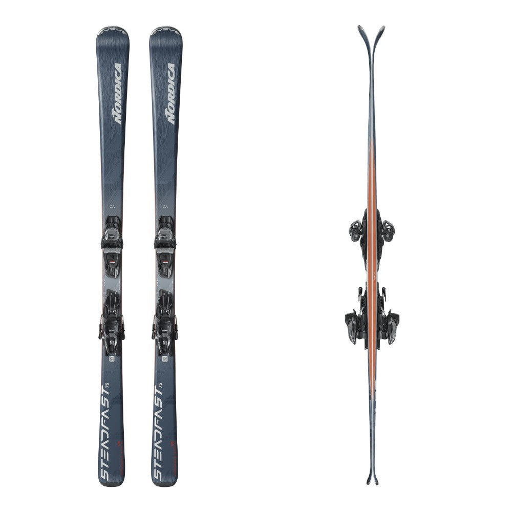 Nordica Steadfast 75 Ca Skis With Tp2 Compact 10 Bindings 2026 alpine binding -- top view showing toe and heel piece at