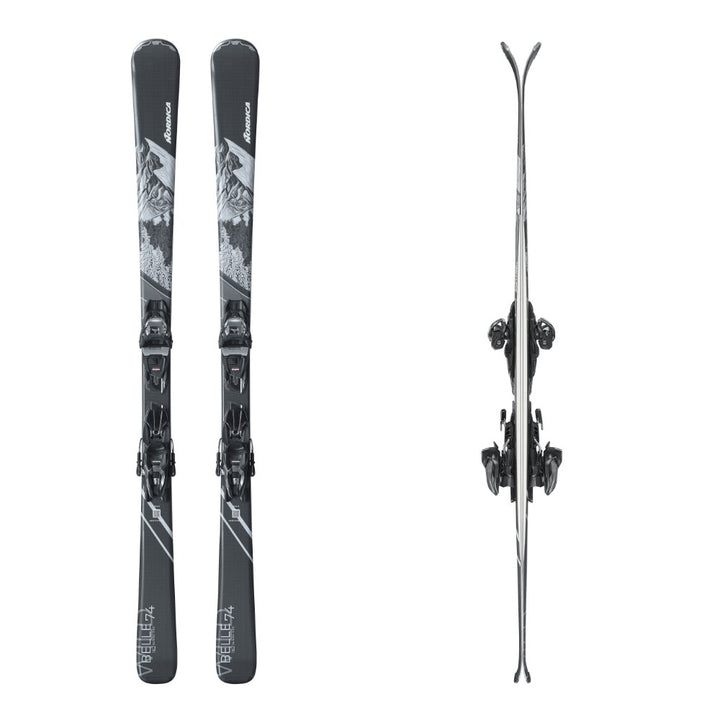 This is an image of Nordica Wild Belle 74 Skis with TP2 Compact 10 Bindings 2026